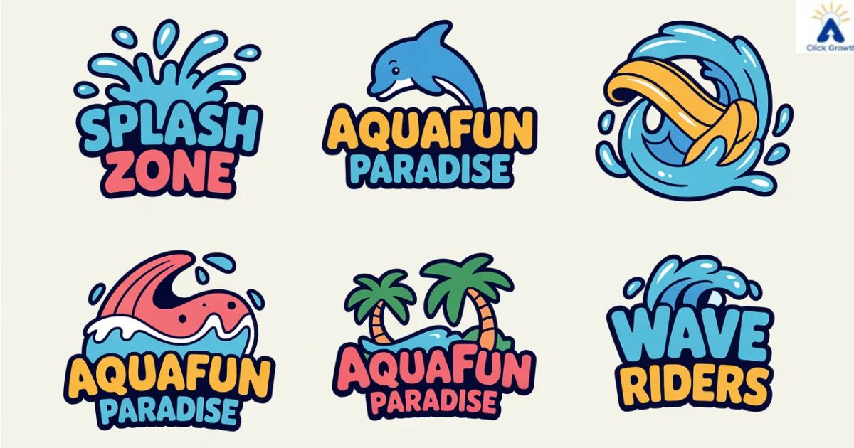 Water Park Logo Ideas Grounded on Theme Types