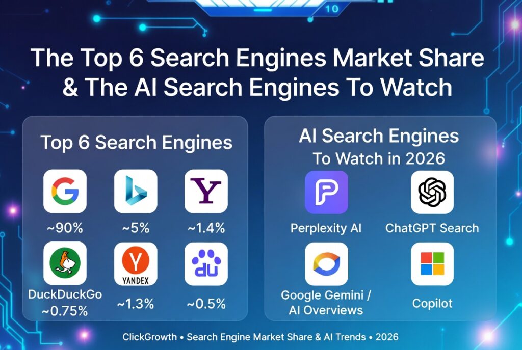 The Top 6 Search Engines Market Share & The AI Search Engines To Watch